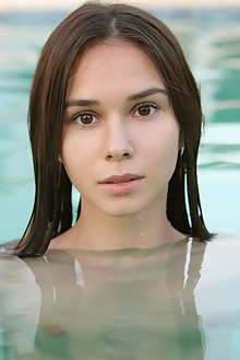 Leona Mia in Diving Board by Rylsky outdoor sunny poolside b...