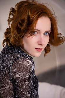 Rona Talin in Amber Curls by Nudero indoor redhead blue eyes...