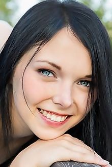 yvonne a rimaner rylsky outdoor brunette black hair blue sha...