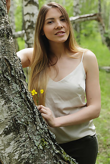 Presenting Kira T by Flo outdoor woods brunette brown eyes b...