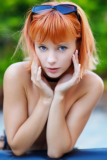 Marta Gromova in Fun In The Sun by Rylsky outdoor sunny redhead blue eyes boobies shaved custom